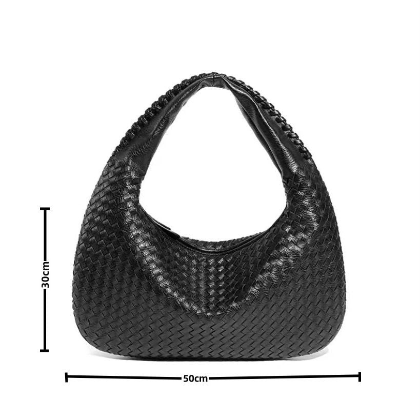 2024 New Woven Handbag for Women – Handmade Dumpling Shape Tote & Shoulder Bag, Minimalist Fashion Underarm Bag