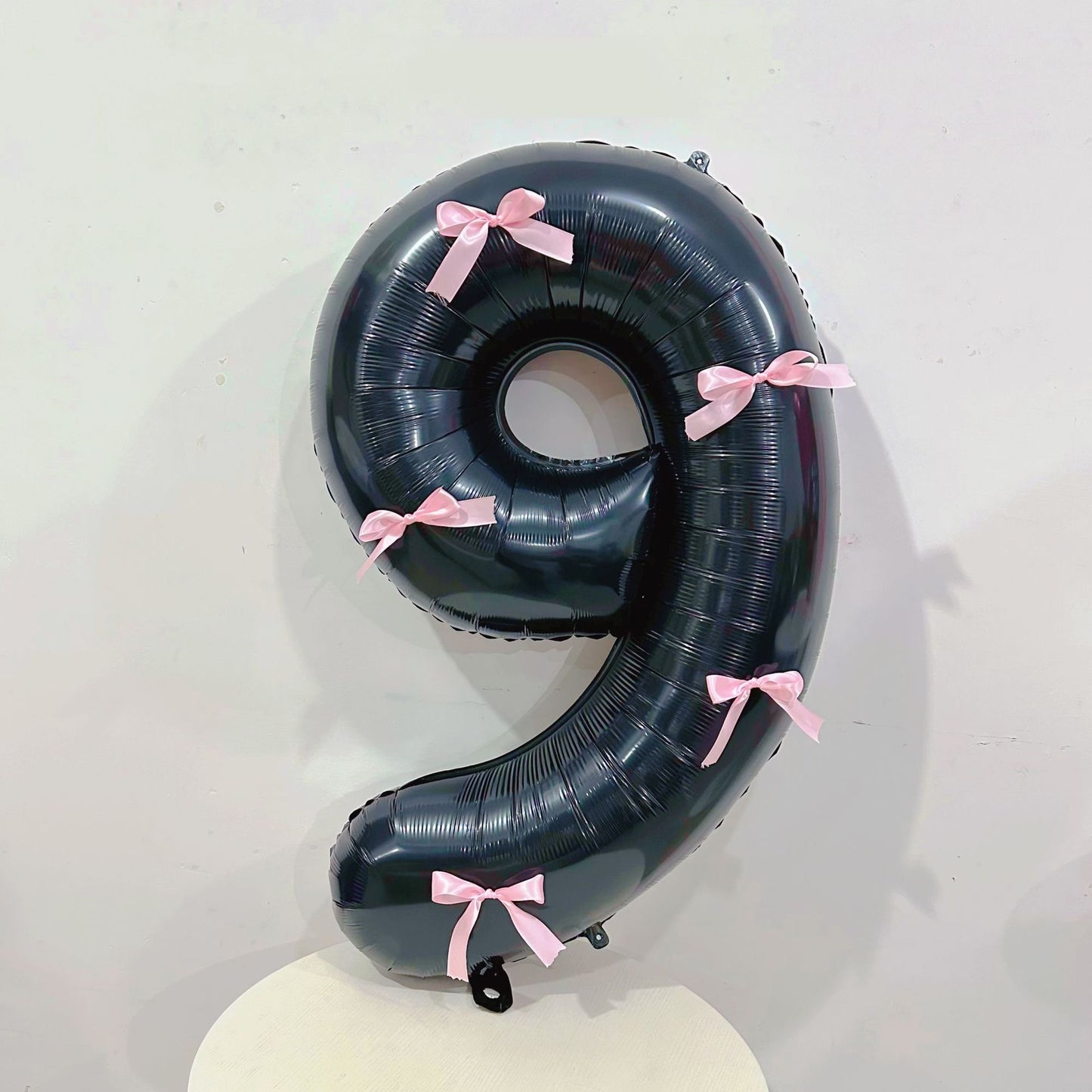 INS Style Black and Pink Bowknot Number Balloons - 18th & 20th Birthday Foil Balloons for Party Decorations