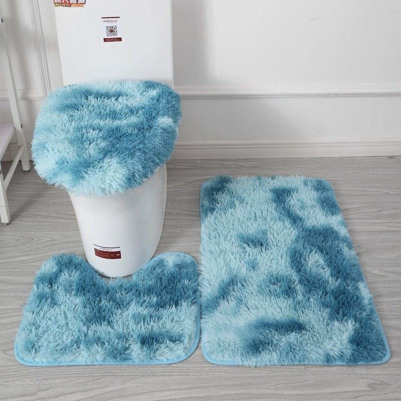 Hot-Selling Cross-Border Bathroom Set, Non-Slip Toilet Mats, Water-Absorbent Bath Mat Set