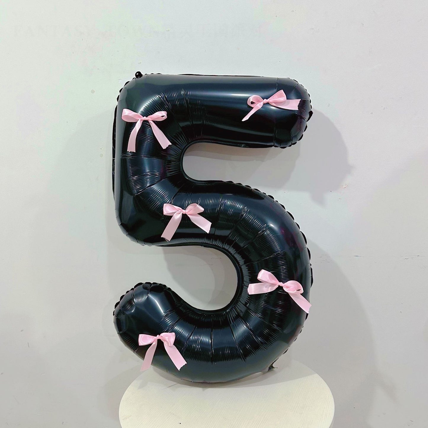 INS Style Black and Pink Bowknot Number Balloons - 18th & 20th Birthday Foil Balloons for Party Decorations