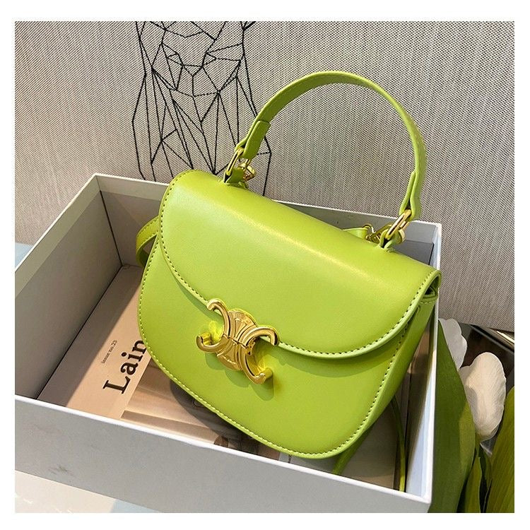 Spring/Summer Candy Color Saddle Handbag for Women