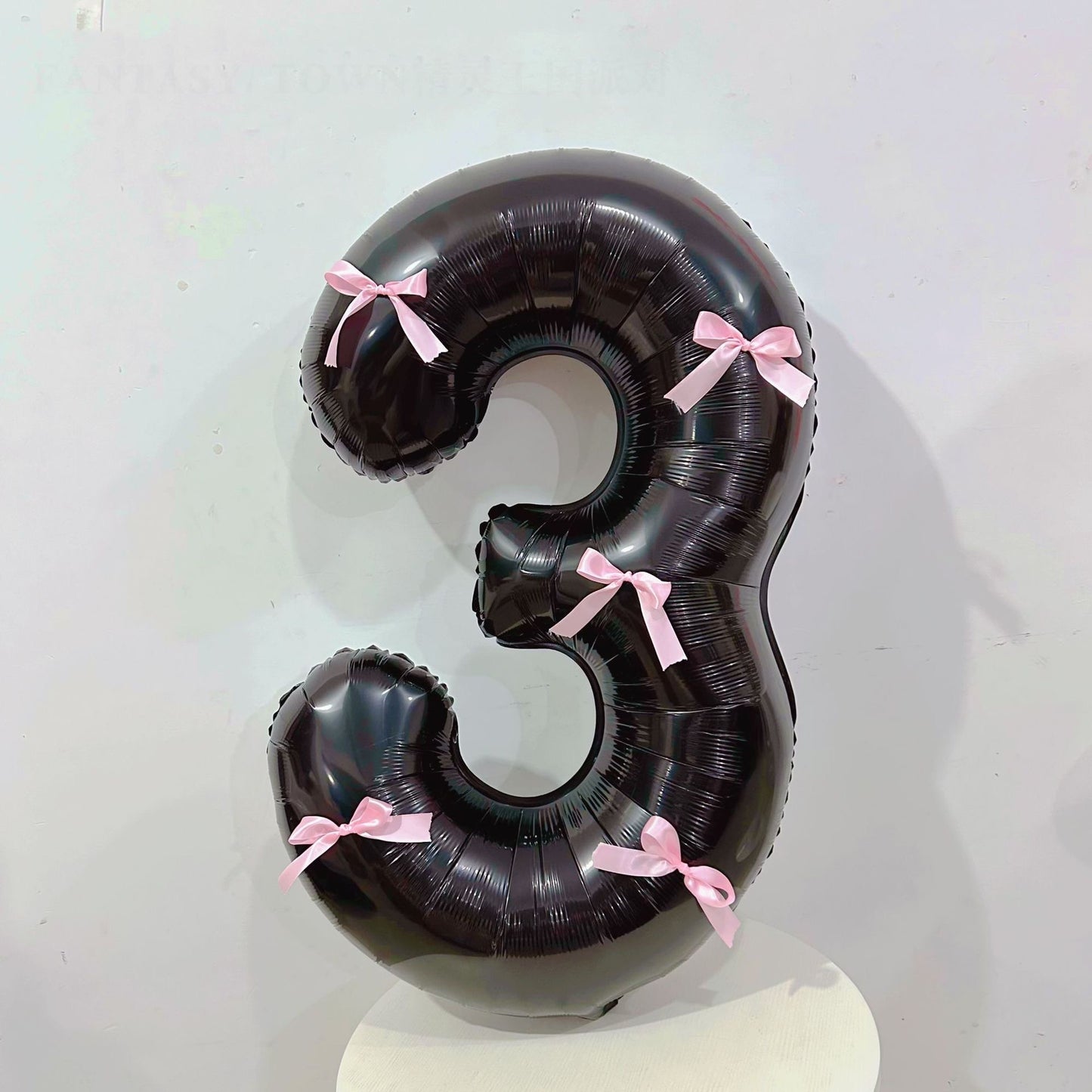 INS Style Black and Pink Bowknot Number Balloons - 18th & 20th Birthday Foil Balloons for Party Decorations