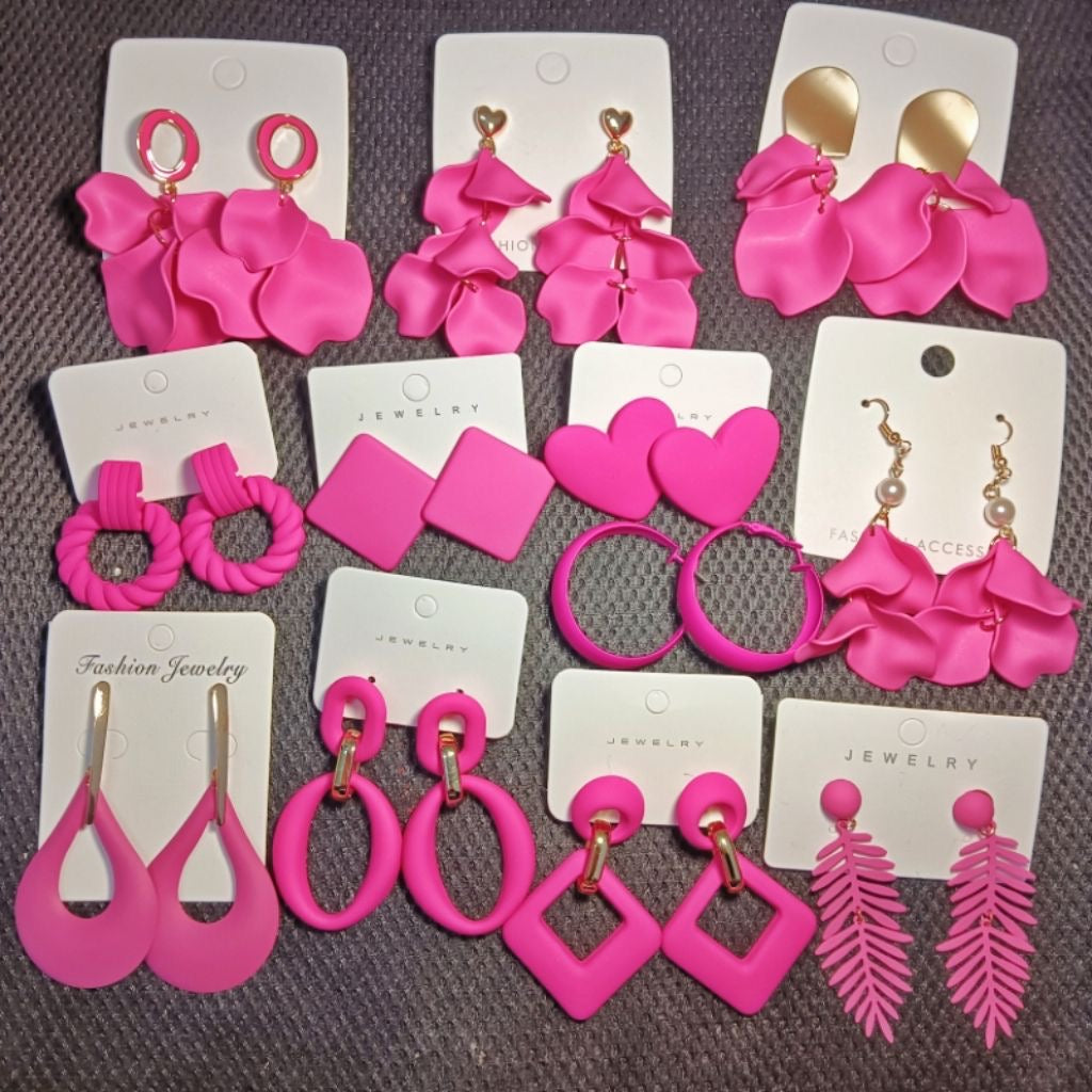 Fashion Fuchsia Earrings, French High-End Design Studs, Trendy Pink Chic, Sweet & Bold Statement Ear Accessories