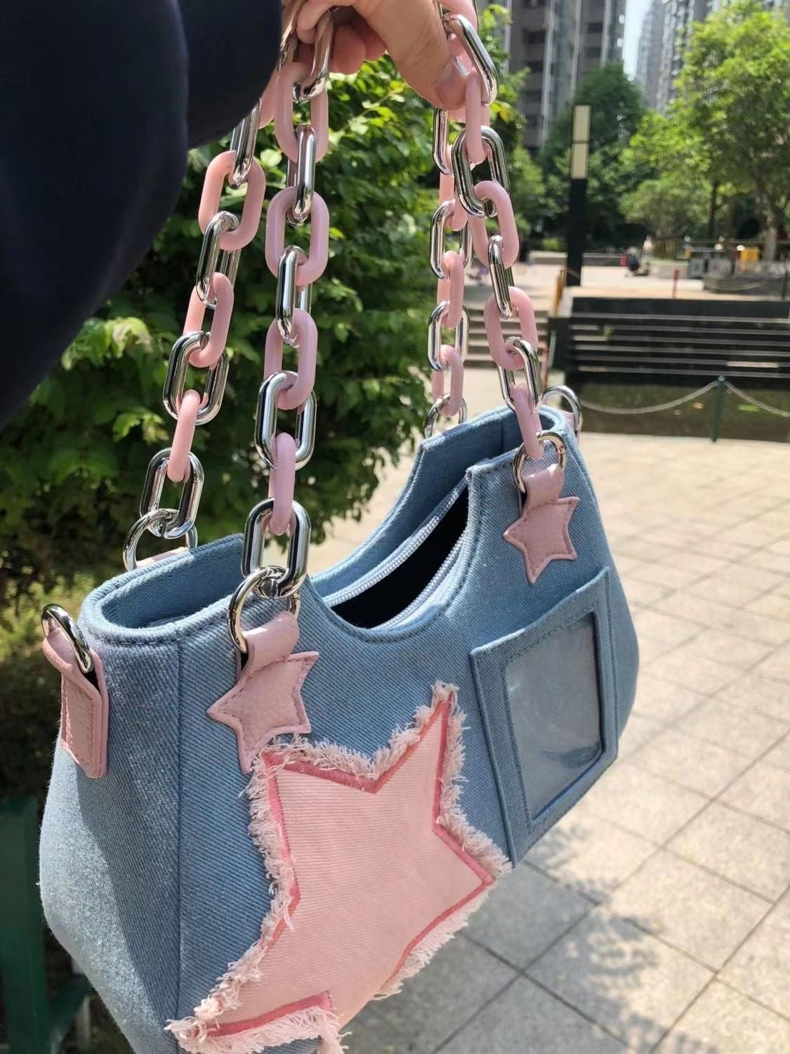 New Original Vintage-Inspired Denim Bag – Y2K Japanese Street Style Shoulder, Handheld, and Crossbody Bag for Trendy Girls"