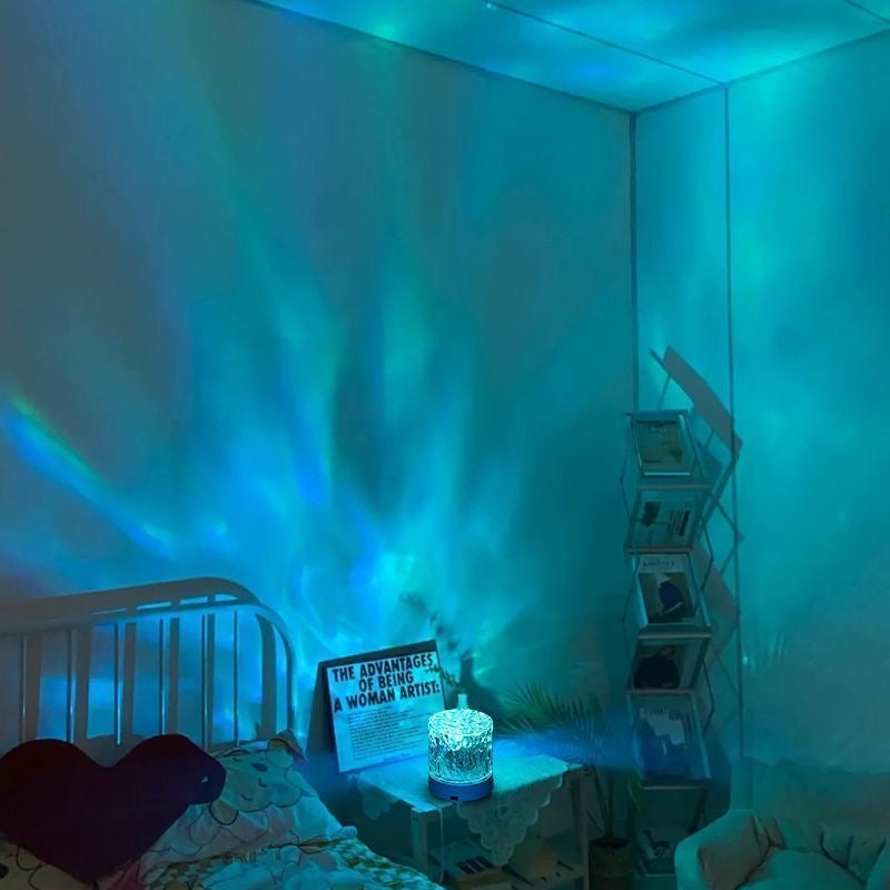 Trending INS High-Design Rotating Water Ripple Night Light, Romantic Bedside Lamp for Bedroom Sleep