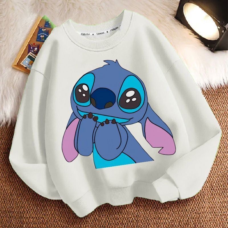 Stitch Spring, Autumn, and Winter New Unisex Sweatshirt – Thickened Long Sleeve Loose Casual Crewneck for Kids and Adults