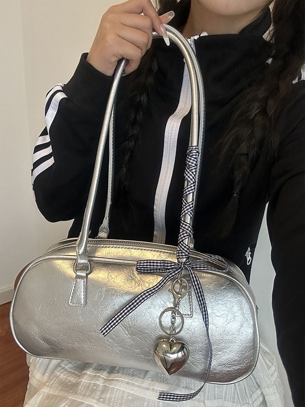 Custom Women’s Bag – Korean Spring New Ballet-Style Silver Shoulder & Underarm Tote