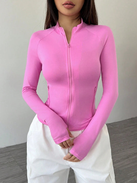 Women's Long Sleeve Sun Protection Zip-Up Jacket - Spring/Summer 2025 Slim Fit Sports & Yoga Top