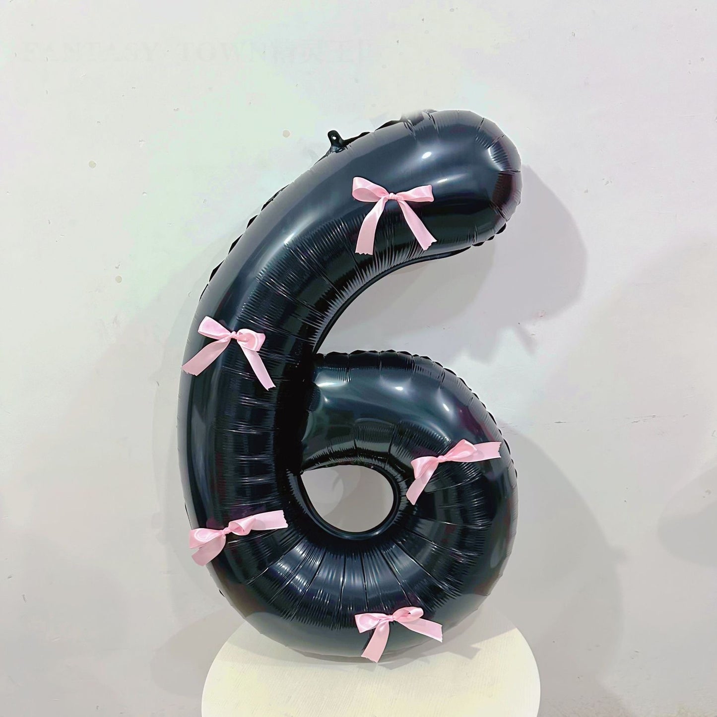 INS Style Black and Pink Bowknot Number Balloons - 18th & 20th Birthday Foil Balloons for Party Decorations