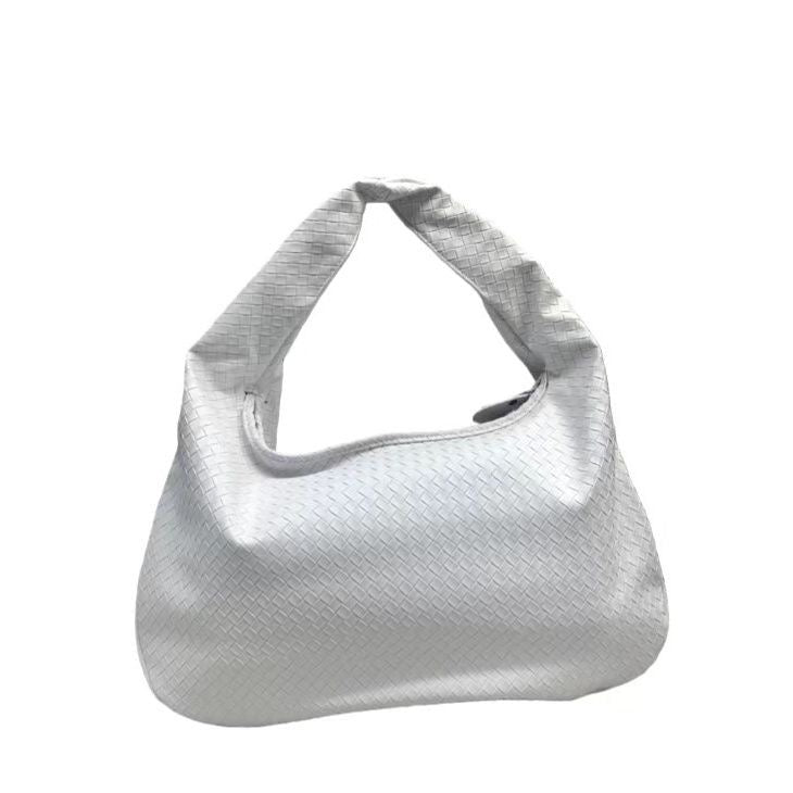 2024 New Woven Handbag for Women – Handmade Dumpling Shape Tote & Shoulder Bag, Minimalist Fashion Underarm Bag