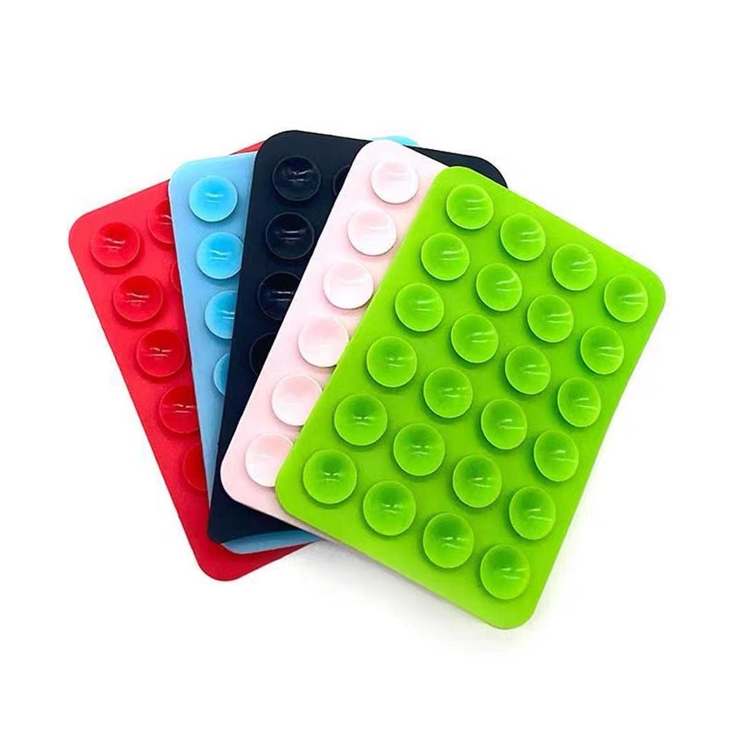24-Piece Square Silicone Suction Cup Anti-Slip Self-Adhesive Back Stickers for Phones, Thickened Version (80*55mm)