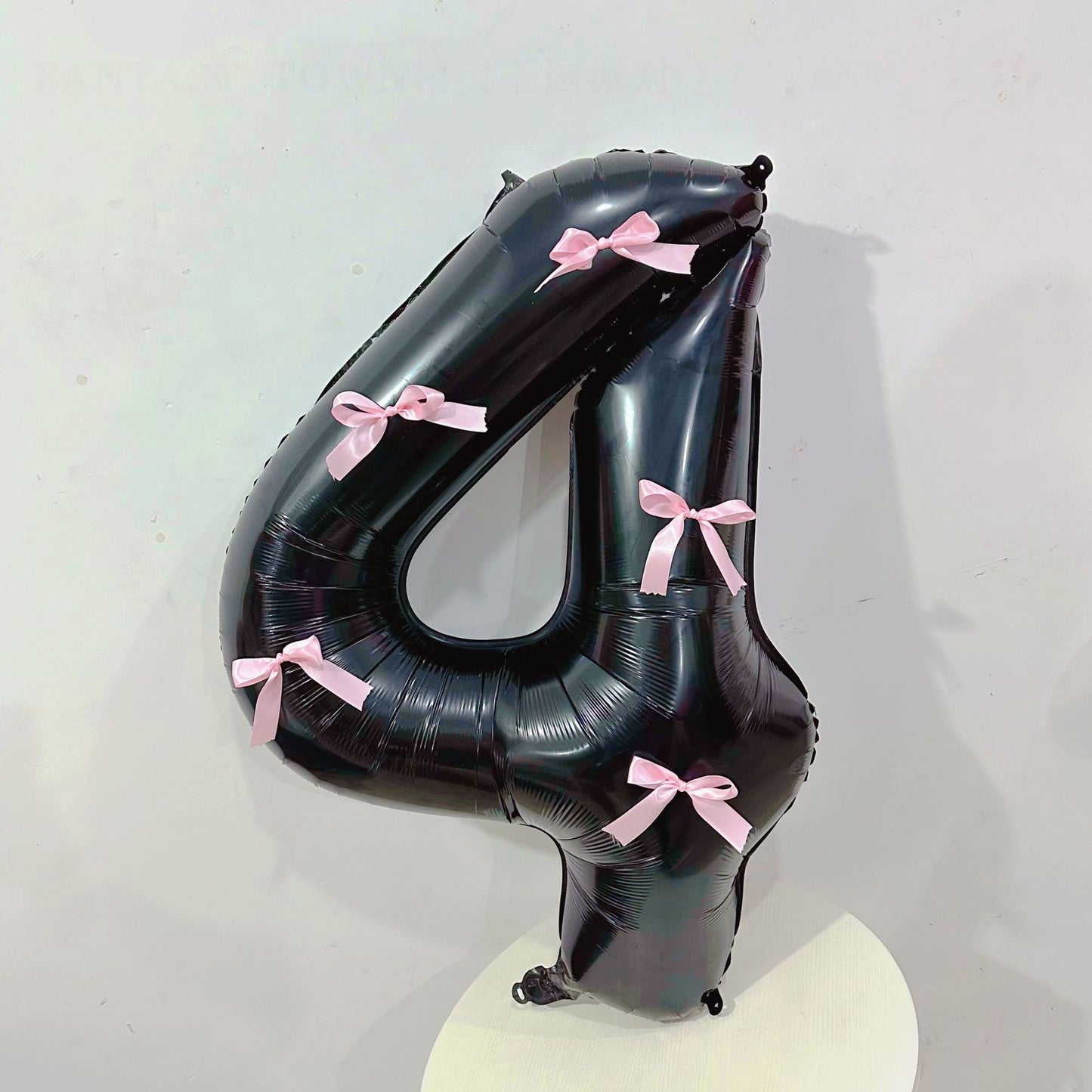 INS Style Black and Pink Bowknot Number Balloons - 18th & 20th Birthday Foil Balloons for Party Decorations