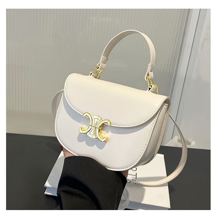 Spring/Summer Candy Color Saddle Handbag for Women