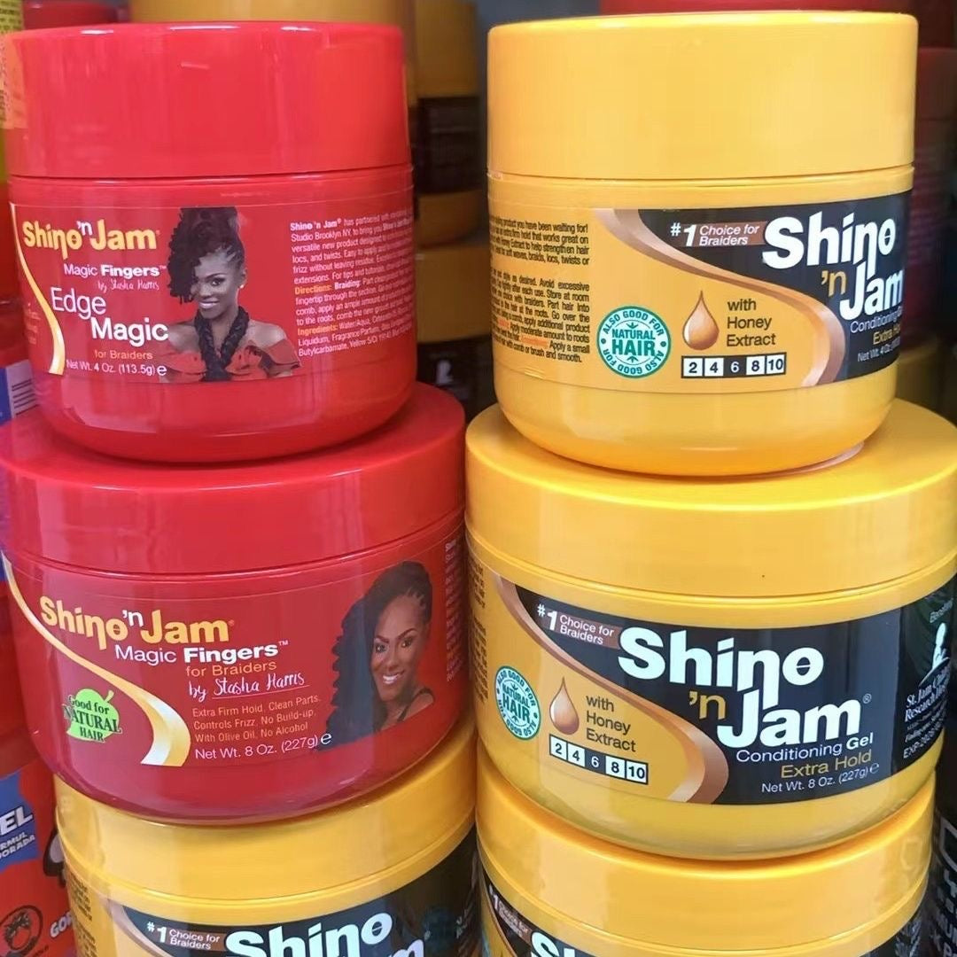 Shine & Jam Edge Control Hair Wax – Moisturizing Styling Gel for Braids, Locs & Sleek Hold