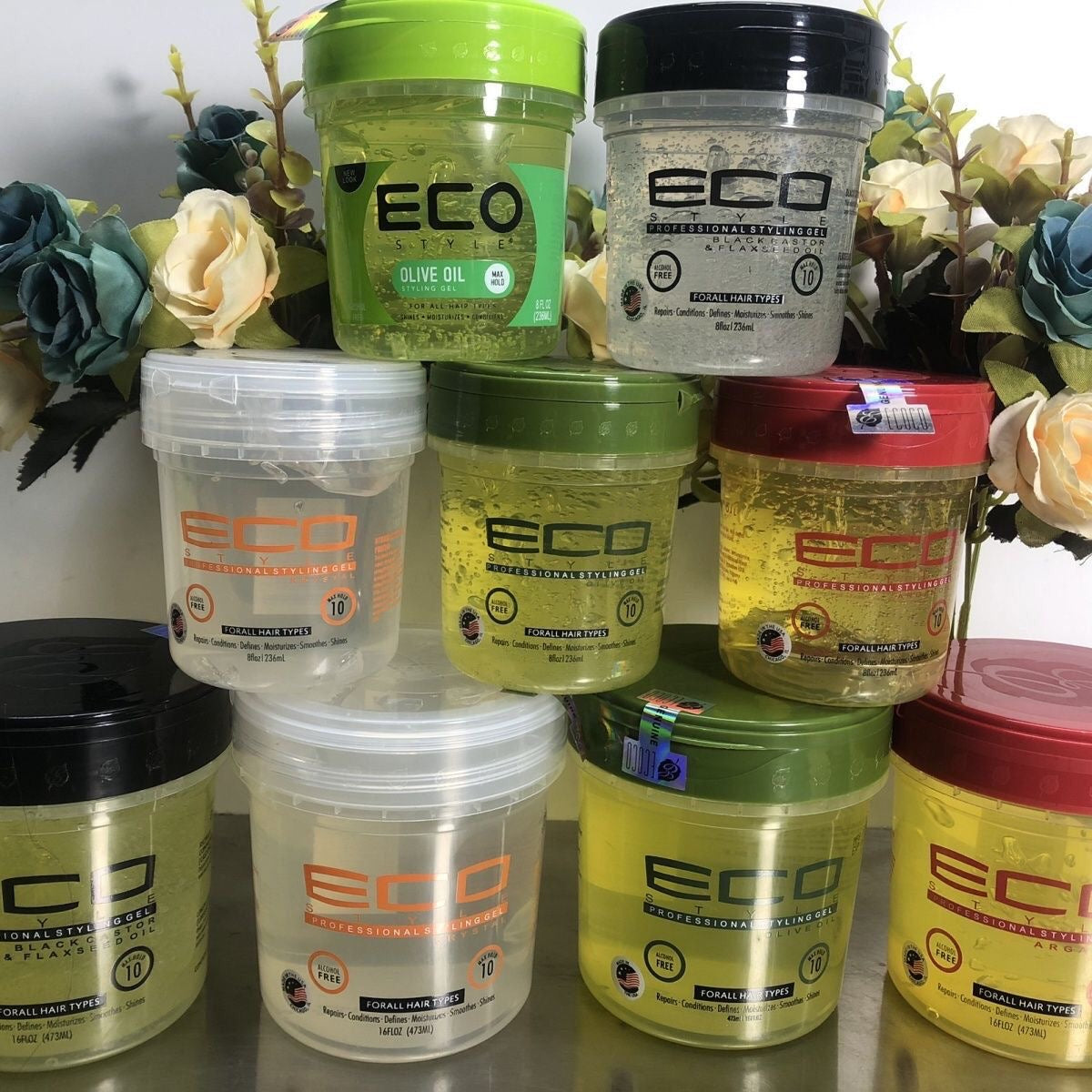 Eco Hair Styler Olive Oil Styling Gel – Strong Hold Hair Gel