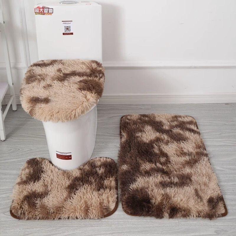 Hot-Selling Cross-Border Bathroom Set, Non-Slip Toilet Mats, Water-Absorbent Bath Mat Set
