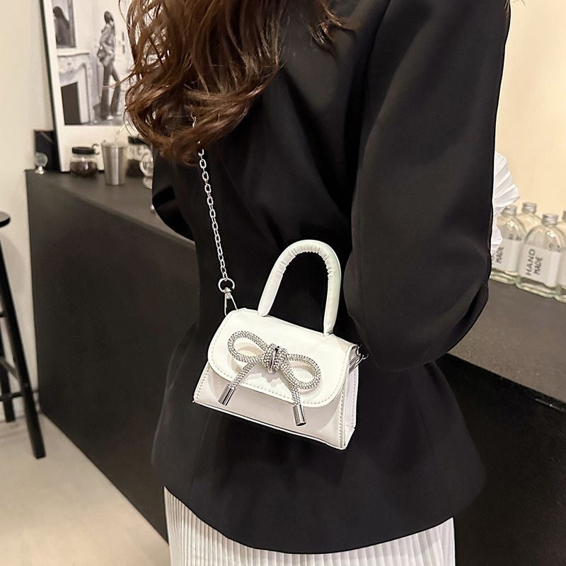 Bowknot Fashion Shoulder Bag – 2025 Trendy Small Square Crossbody Handbag