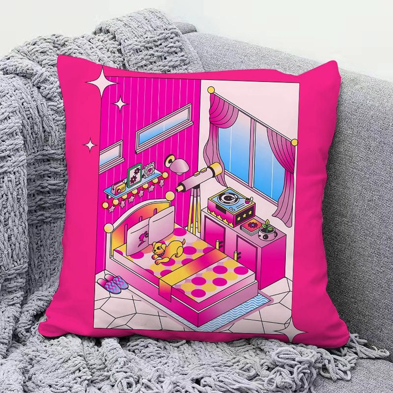 Barbie Pillow Plush Decor – INS Style Sofa and Bedroom Cushion, Removable and Washable, Super Soft Headrest and Car Seat Pad