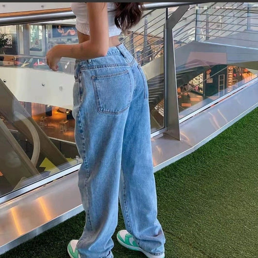 Y2K Baggy Wide-Leg Jeans for Women – Loose Fit Streetwear Denim Pants, Vintage 2000s Aesthetic, Cross-Border Fashion