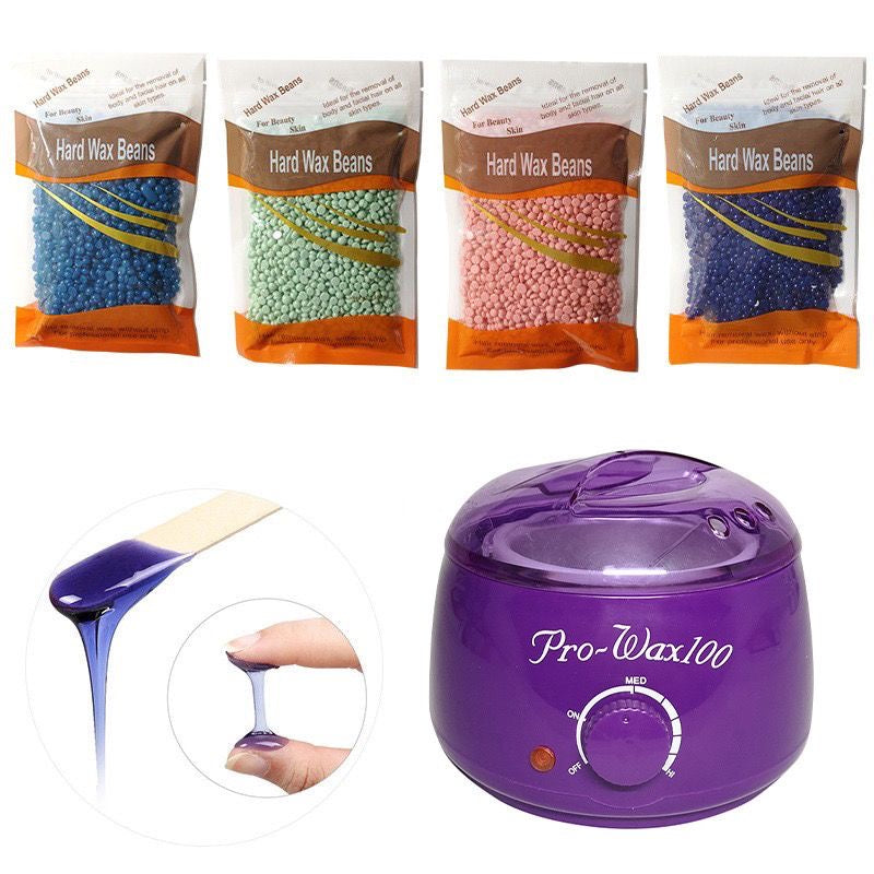 Full Body Waxing Kit – 6-Piece Set with Wax Warmer, 4 Bags of Wax Beans, and 10 Wax Applicator Sticks