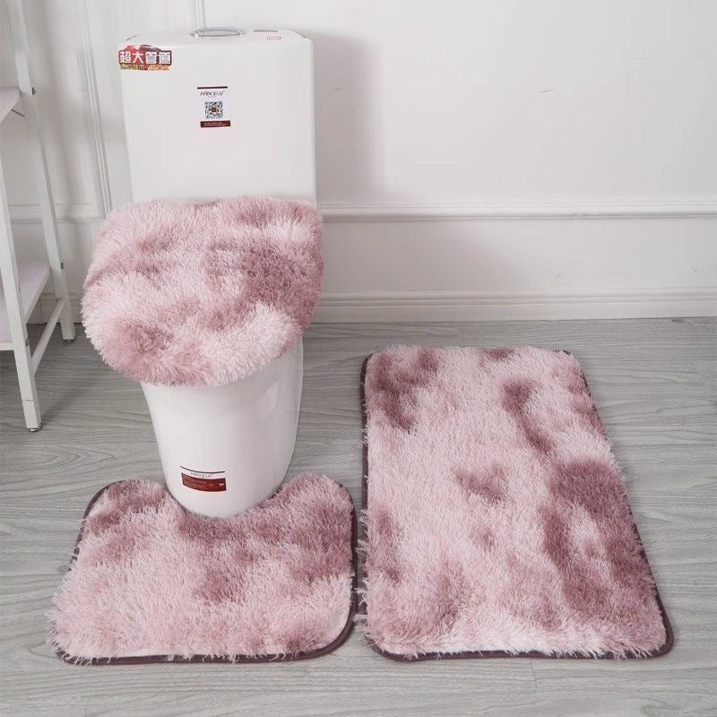 Hot-Selling Cross-Border Bathroom Set, Non-Slip Toilet Mats, Water-Absorbent Bath Mat Set