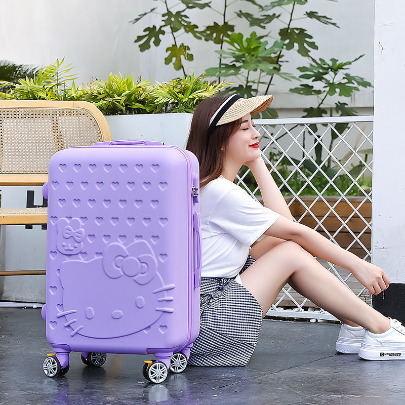 Korean-Style Cute Luggage for Women & Students – 20/24 Inch Travel Suitcase with Ins-Inspired Design & Lock.