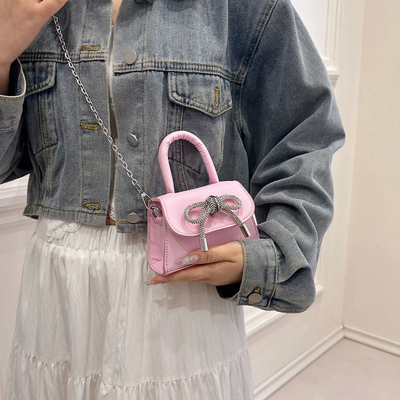 Bowknot Fashion Shoulder Bag – 2025 Trendy Small Square Crossbody Handbag