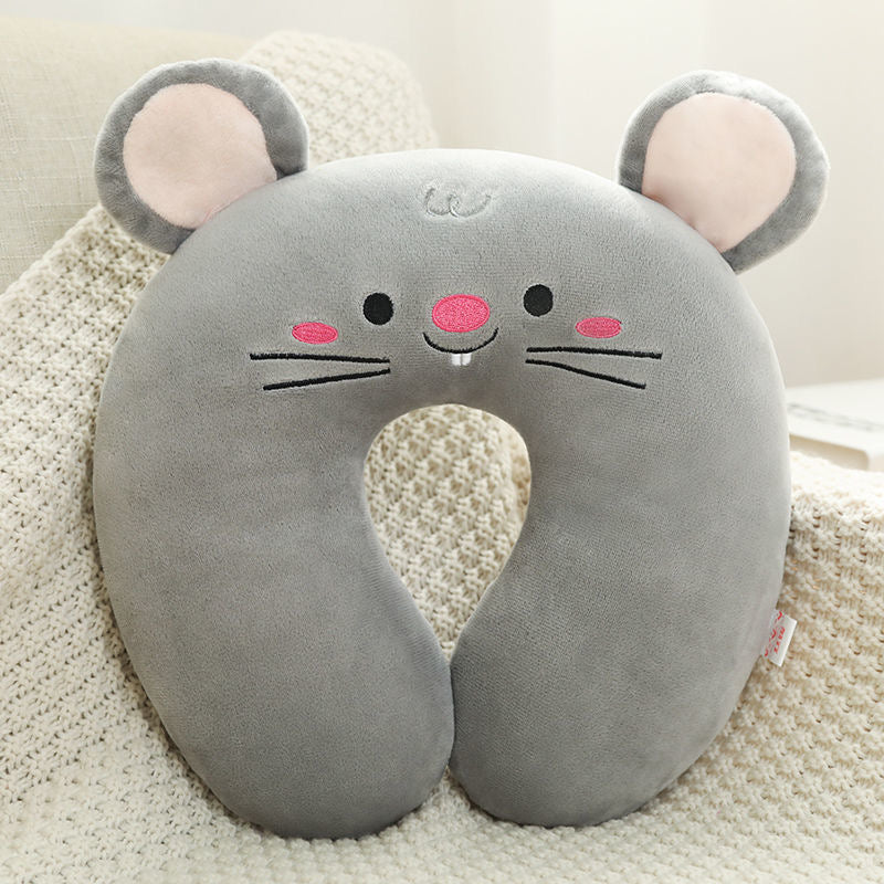 Cute U-Shaped Pillow for Office Naps – Neck Support Travel Pillow, Cartoon Airplane Design, Ergonomic Neck Cushion