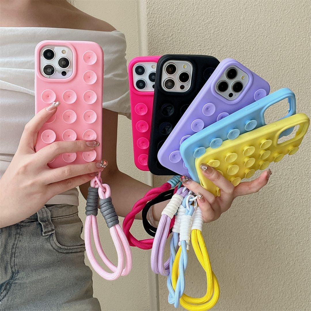 Xiaohongshu Silicone Suction Cup Stress Relief Phone Case for iPhone