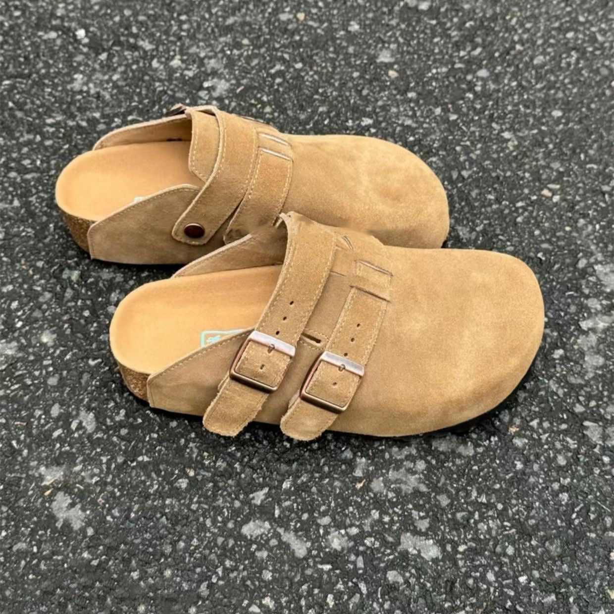 Women’s 2025 New Thick-Soled Birkenstock Sandals – Versatile Closed-Toe Commuter Slip-On Mules