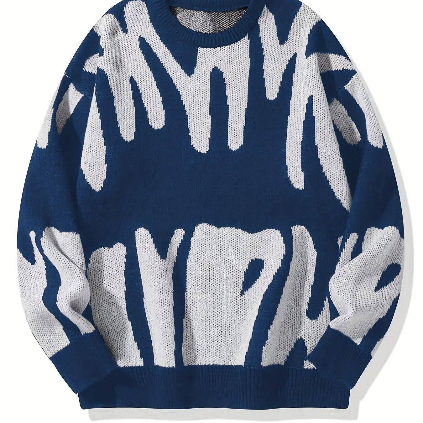 New Men's Warm Loose Sweater, Thickened Knit Pullover for Fall and Winter, Round Neck Base Layer, Foreign Trade