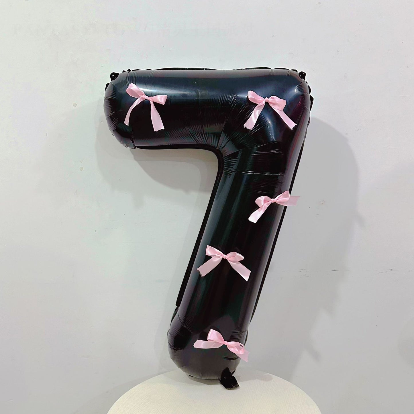 INS Style Black and Pink Bowknot Number Balloons - 18th & 20th Birthday Foil Balloons for Party Decorations
