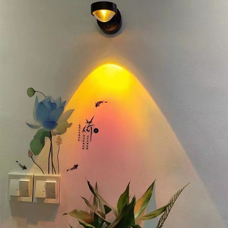 Wireless Rechargeable Spotlight with Remote – No Wires, No Drilling, Sunset Ambiance Wall Light for Home Use