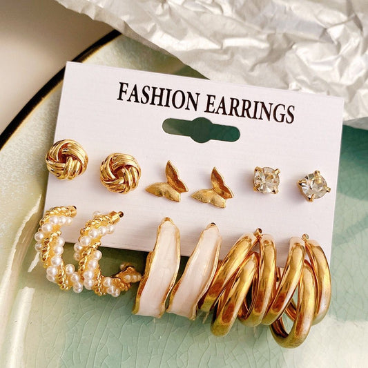Vintage Pearl Wrap Earring Set