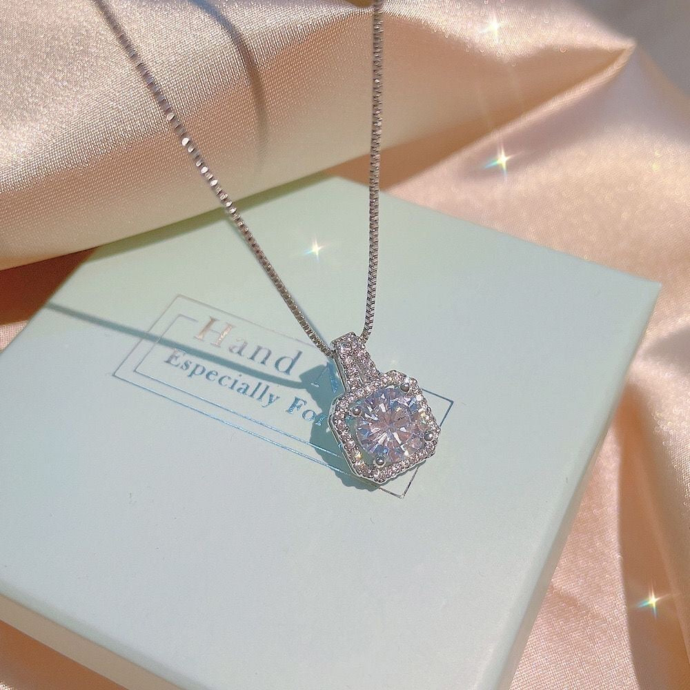 Moissanite Ring Set with Necklace Pendant & Earrings - Luxury 3-Piece Jewelry Set for Women - 2024 New Trend