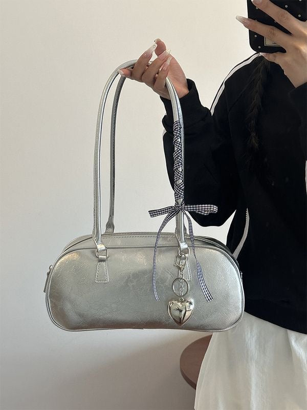 Custom Women’s Bag – Korean Spring New Ballet-Style Silver Shoulder & Underarm Tote