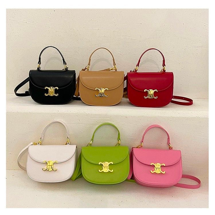 Spring/Summer Candy Color Saddle Handbag for Women