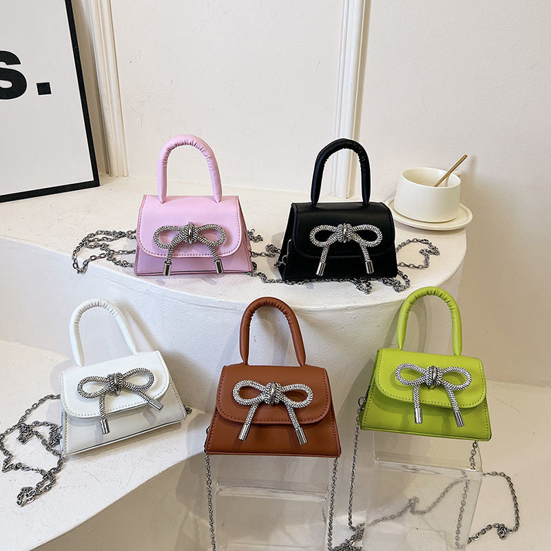 Bowknot Fashion Shoulder Bag – 2025 Trendy Small Square Crossbody Handbag