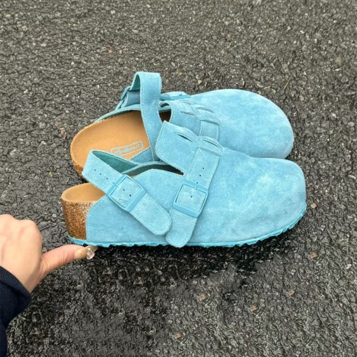 Women’s 2025 New Thick-Soled Birkenstock Sandals – Versatile Closed-Toe Commuter Slip-On Mules