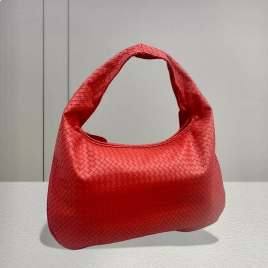 2024 New Woven Handbag for Women – Handmade Dumpling Shape Tote & Shoulder Bag, Minimalist Fashion Underarm Bag