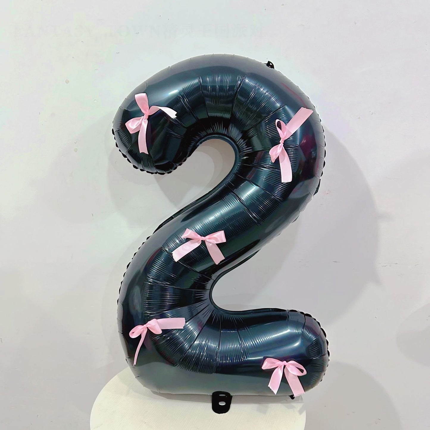 INS Style Black and Pink Bowknot Number Balloons - 18th & 20th Birthday Foil Balloons for Party Decorations