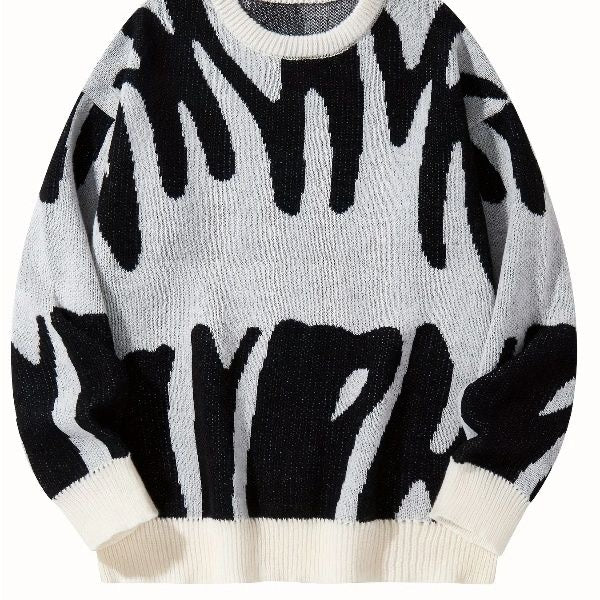 New Men's Warm Loose Sweater, Thickened Knit Pullover for Fall and Winter, Round Neck Base Layer, Foreign Trade