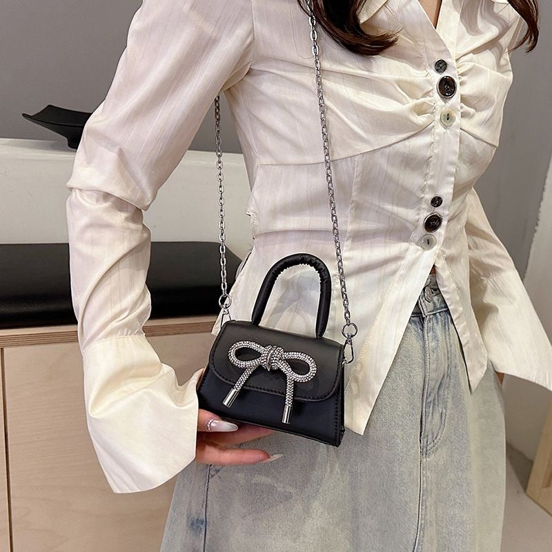 Bowknot Fashion Shoulder Bag – 2025 Trendy Small Square Crossbody Handbag
