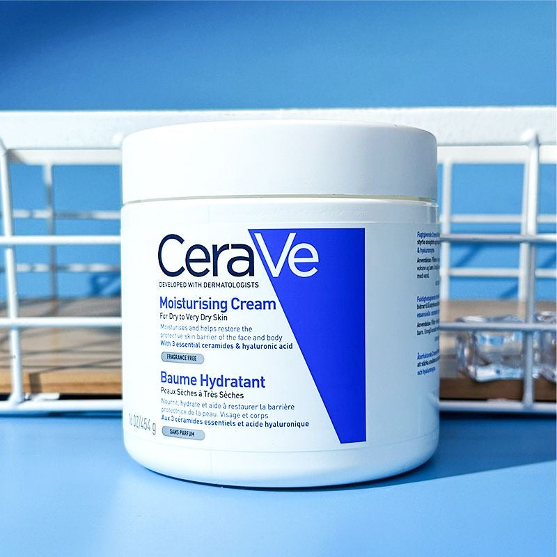 CeraVe Moisturizing Cream, Cleanser and Lotion.